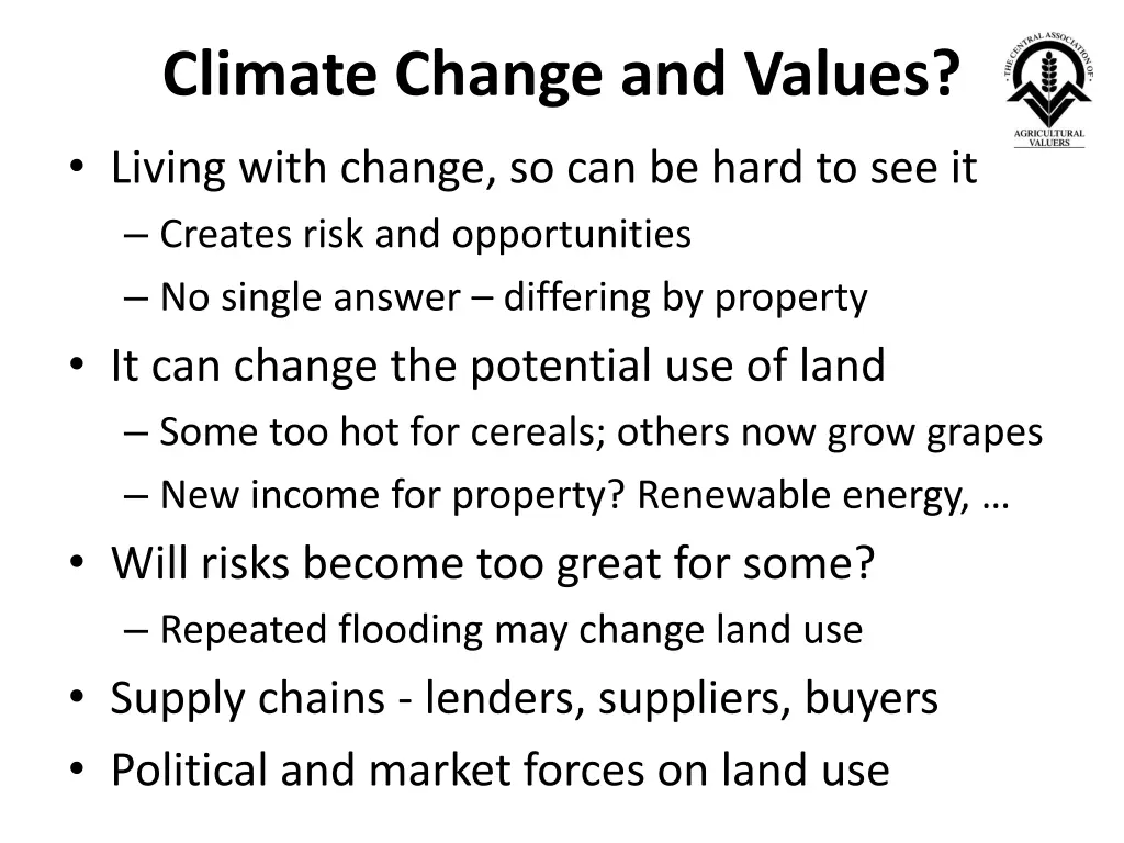 climate change and values