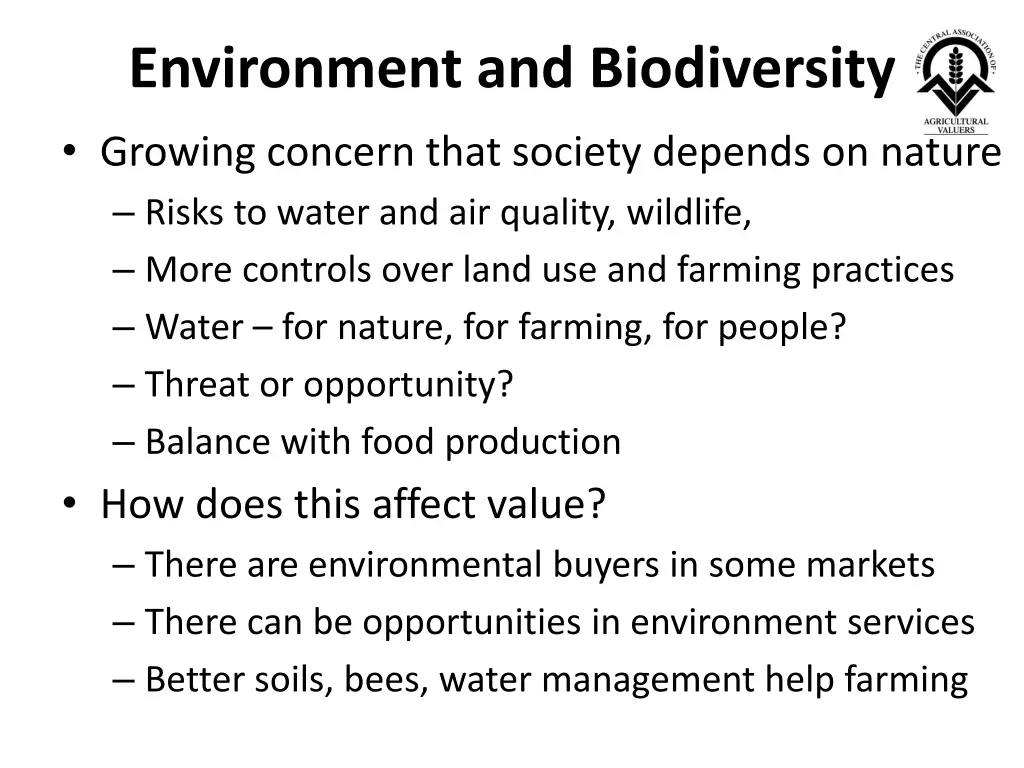 environment and biodiversity growing concern that
