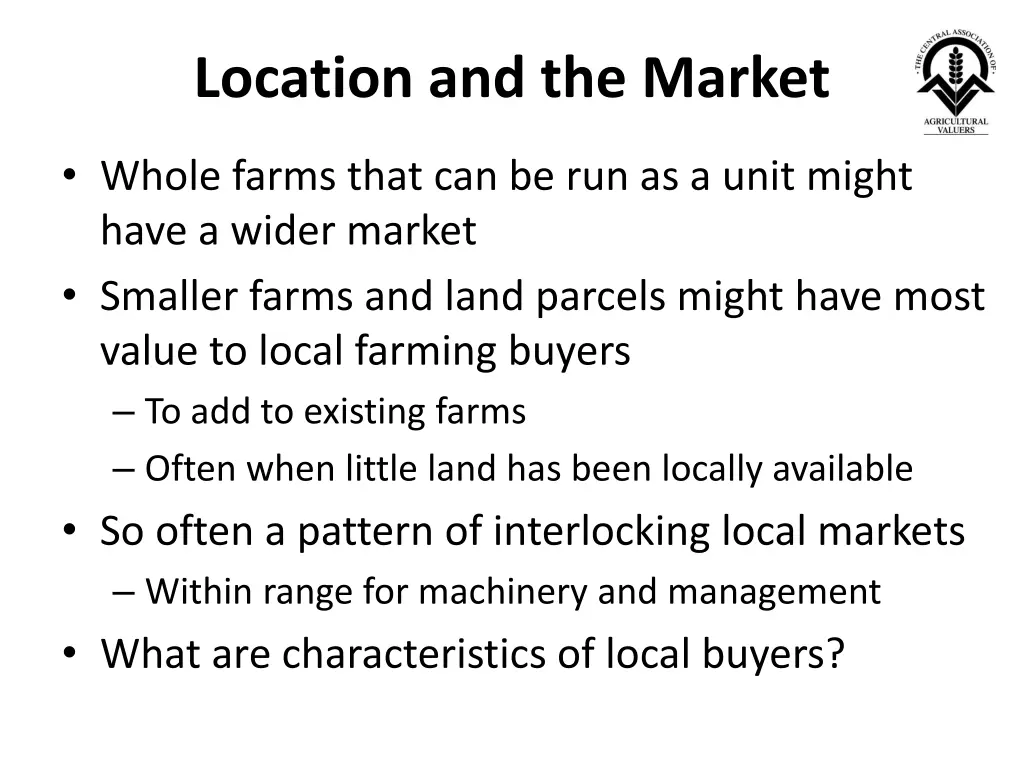 location and the market