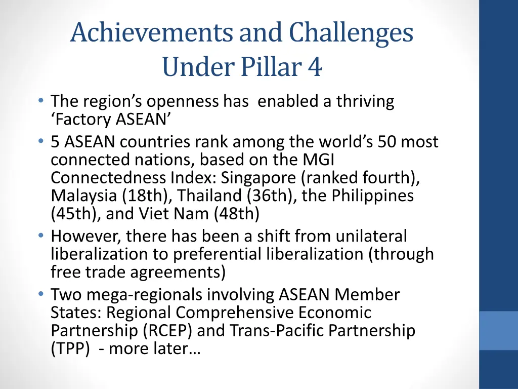 achievements and challenges under pillar
