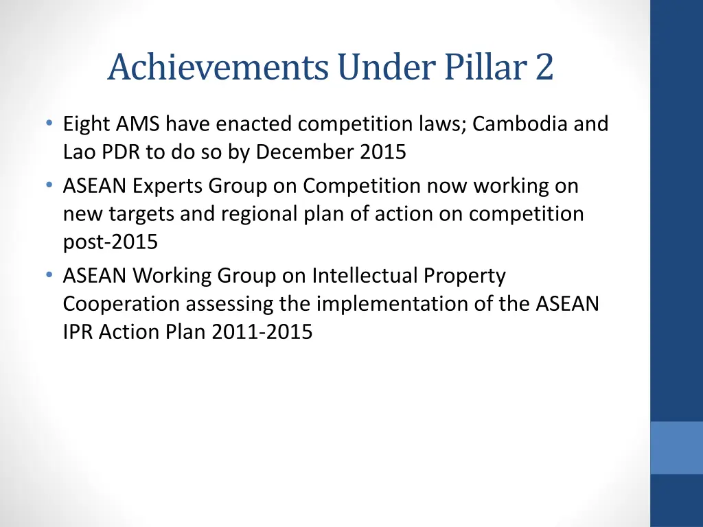 achievements under pillar 2