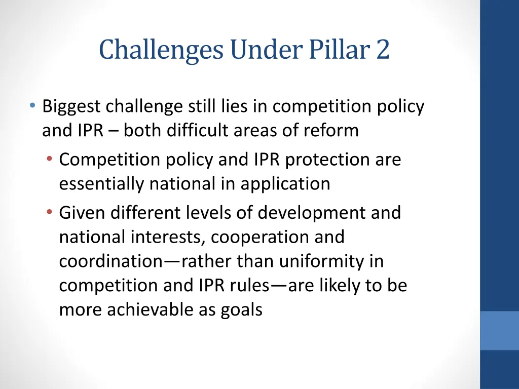 challenges under pillar 2