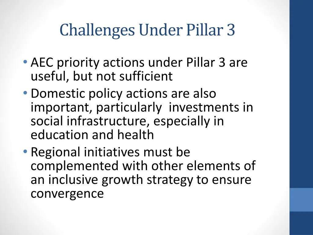challenges under pillar 3