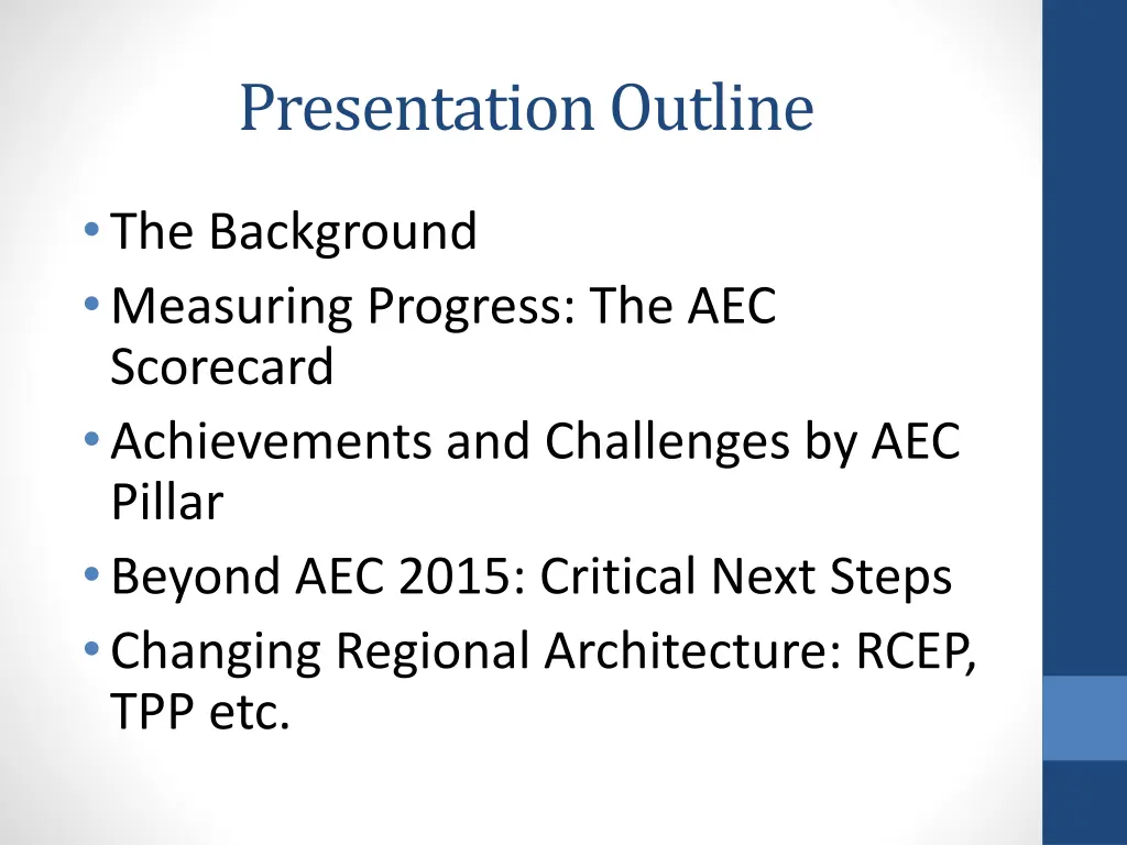 presentation outline
