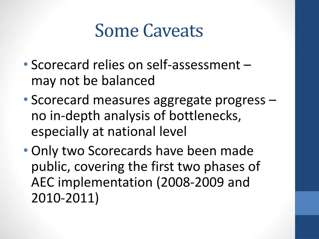 some caveats