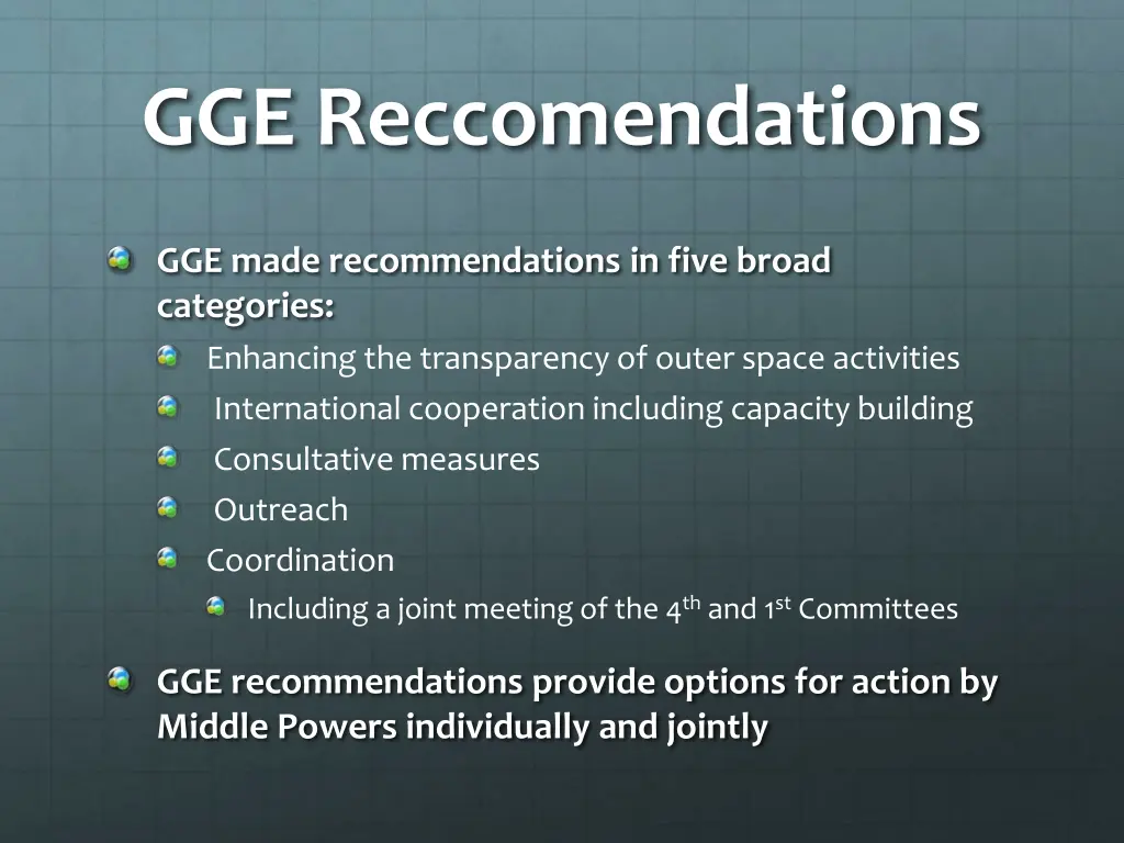 gge reccomendations