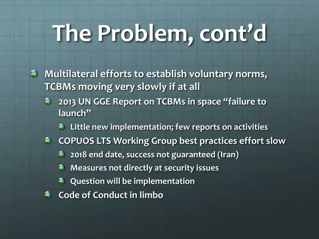 the problem cont d