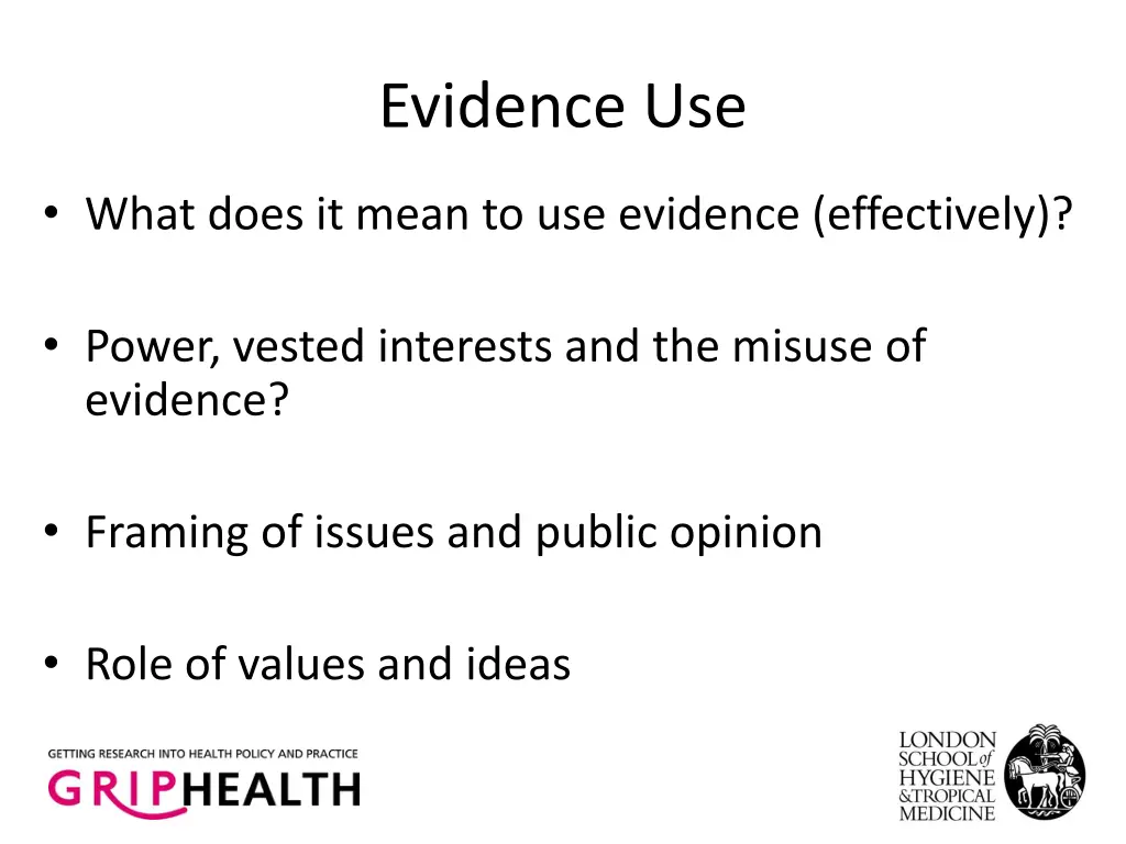 evidence use