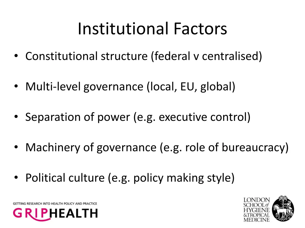 institutional factors