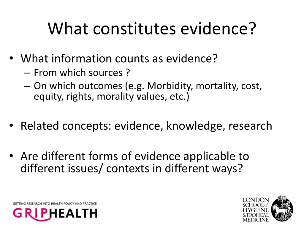 what constitutes evidence