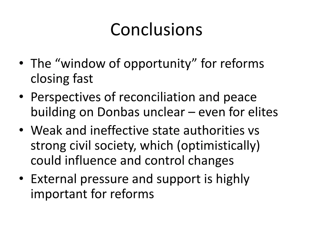 conclusions