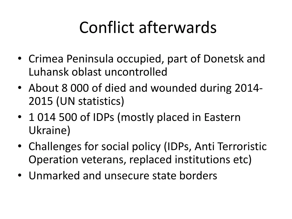 conflict afterwards