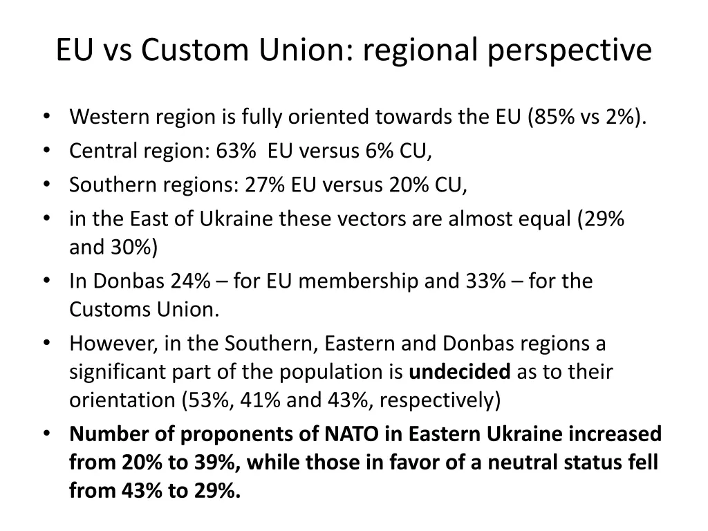 eu vs custom union regional perspective