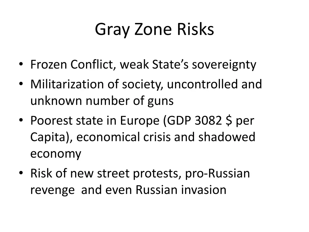 gray zone risks
