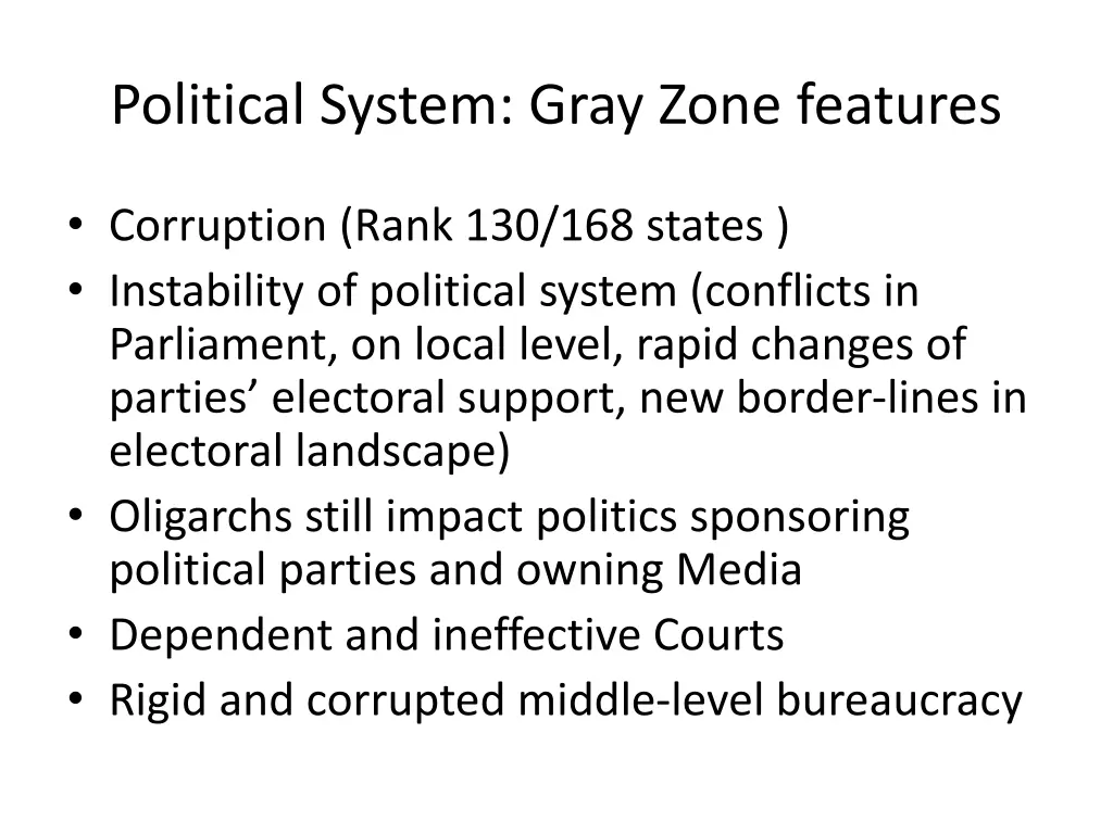 political system gray zone features