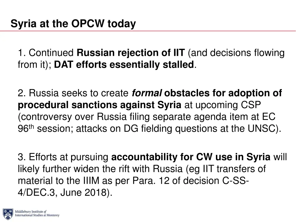 syria at the opcw today