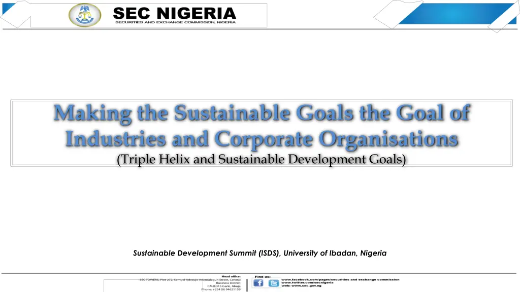 making the sustainable goals the goal