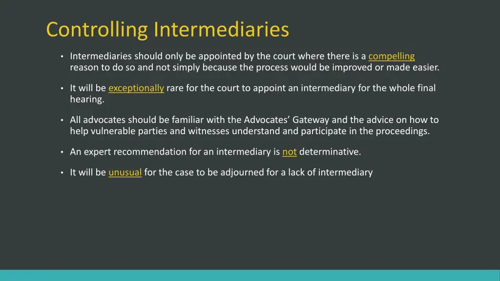 controlling intermediaries