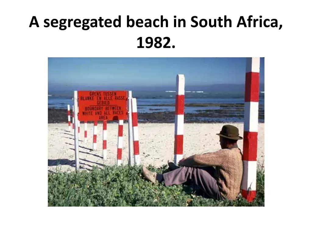 a segregated beach in south africa 1982