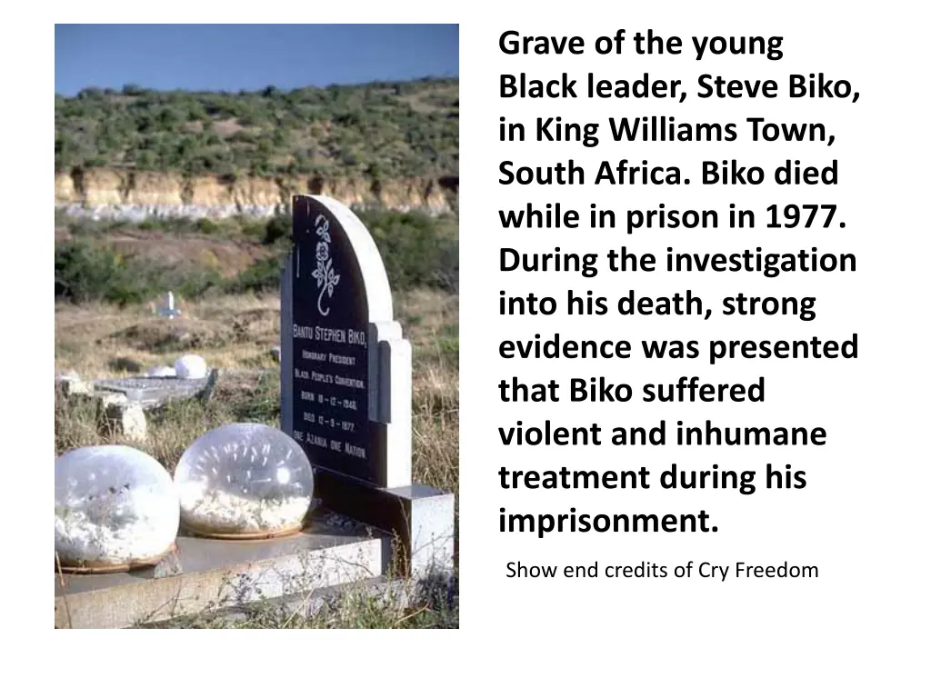 grave of the young black leader steve biko