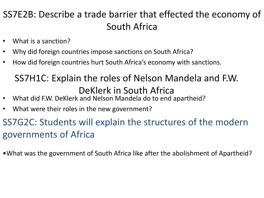 ss7e2b describe a trade barrier that effected