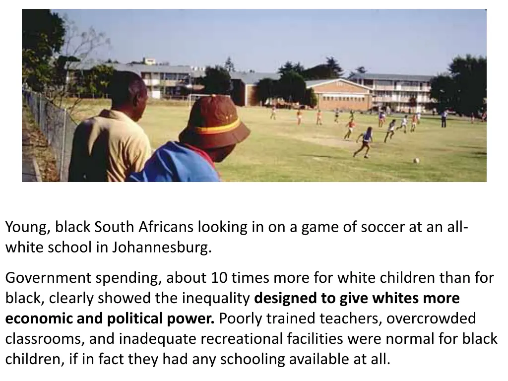 young black south africans looking in on a game