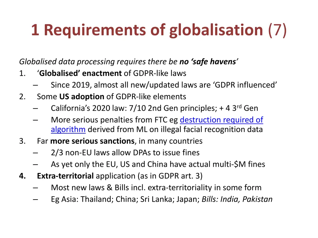 1 requirements of globalisation 7