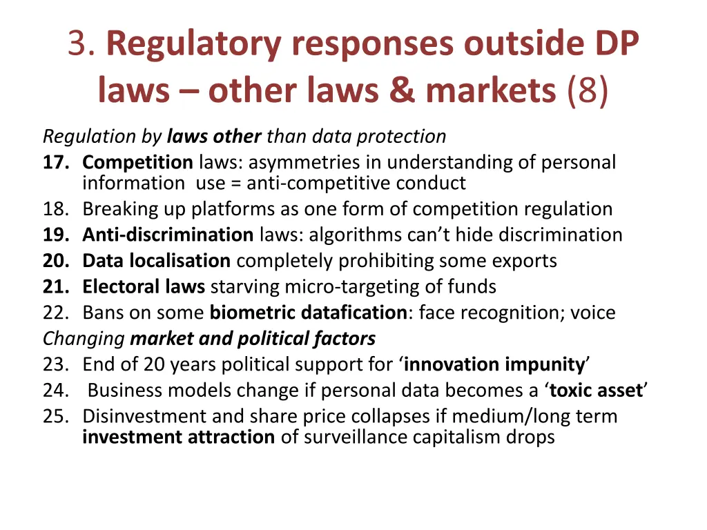 3 regulatory responses outside dp laws other laws