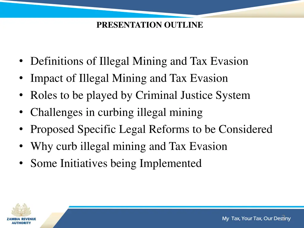 presentation outline