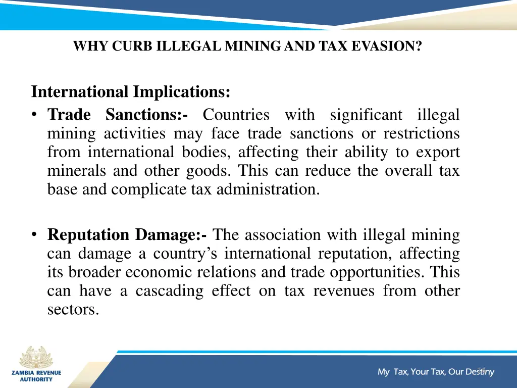 why curb illegal mining and tax evasion 1