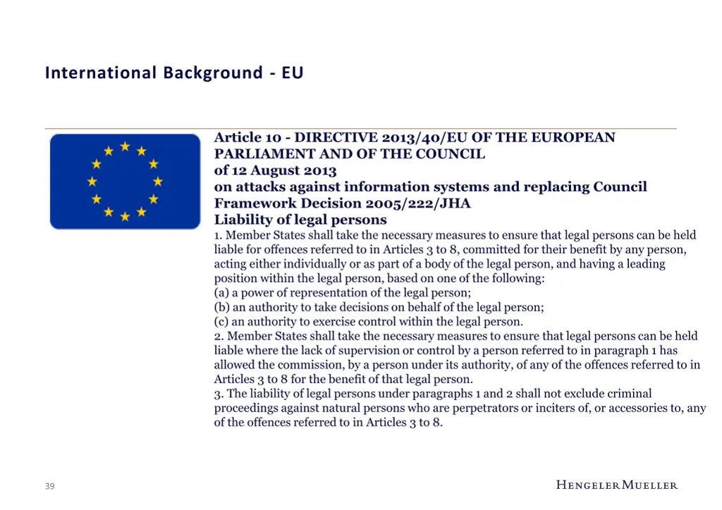 international background eu 15