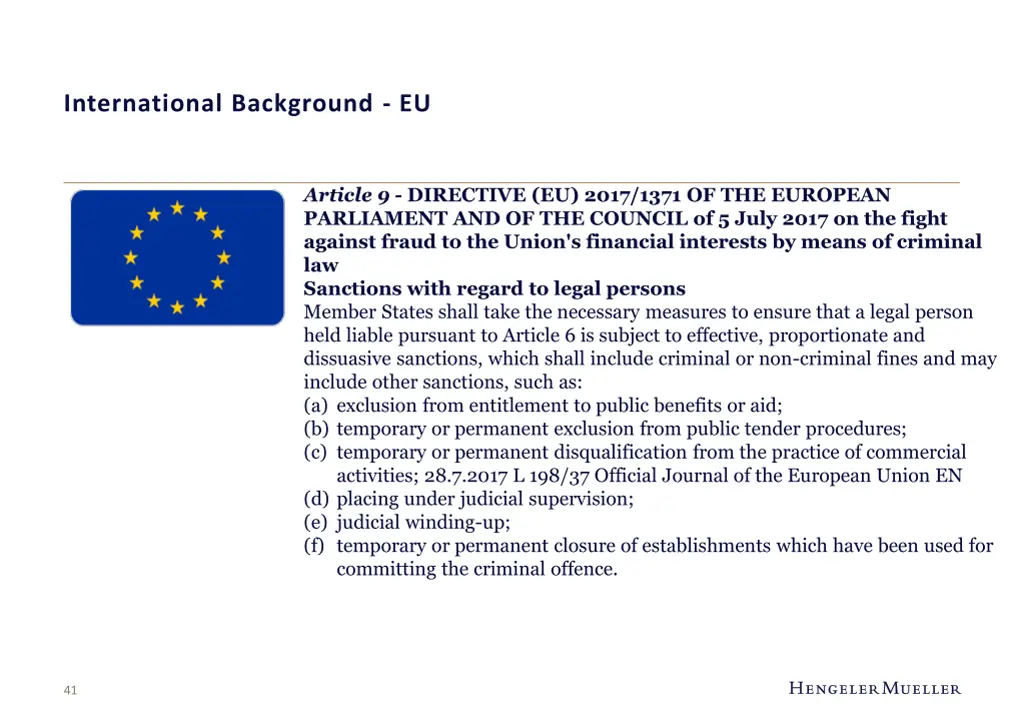 international background eu 17