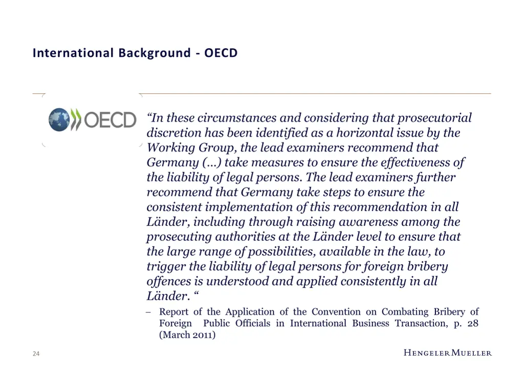 international background oecd
