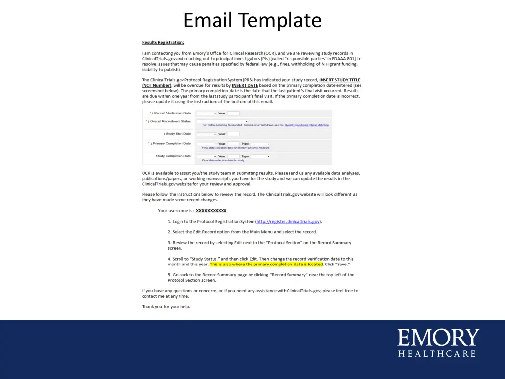 email template