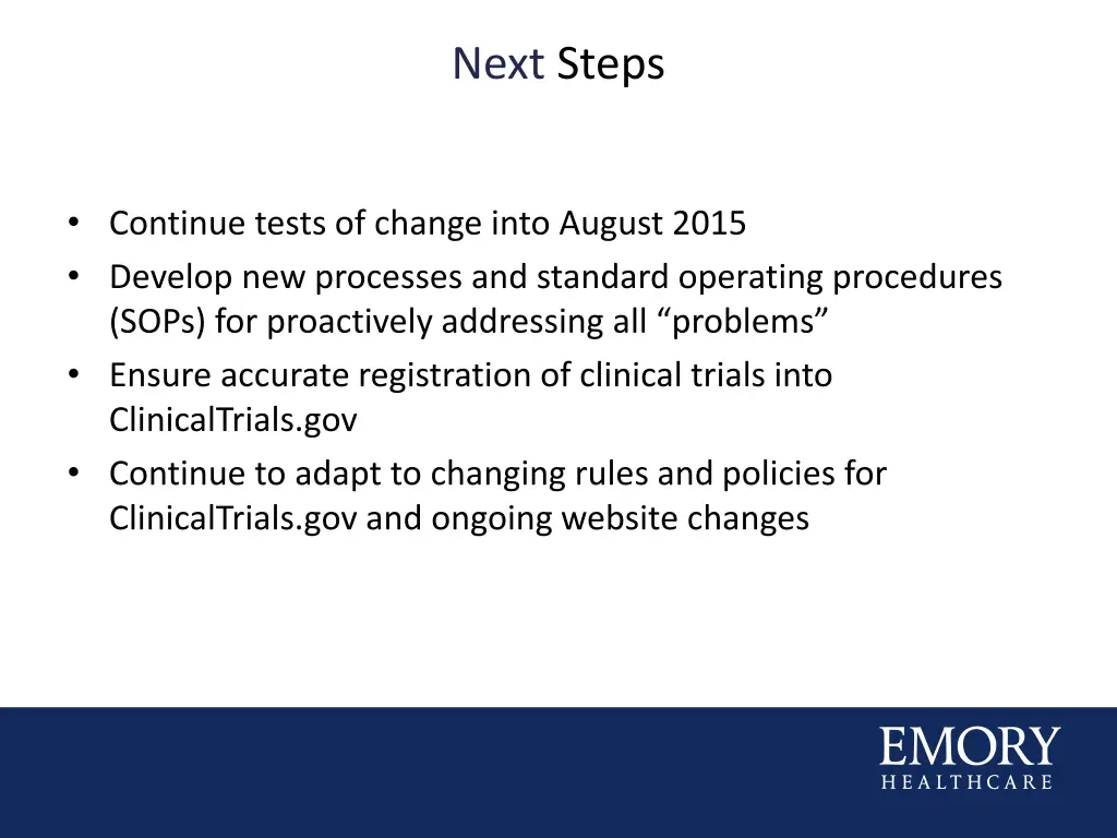 next steps