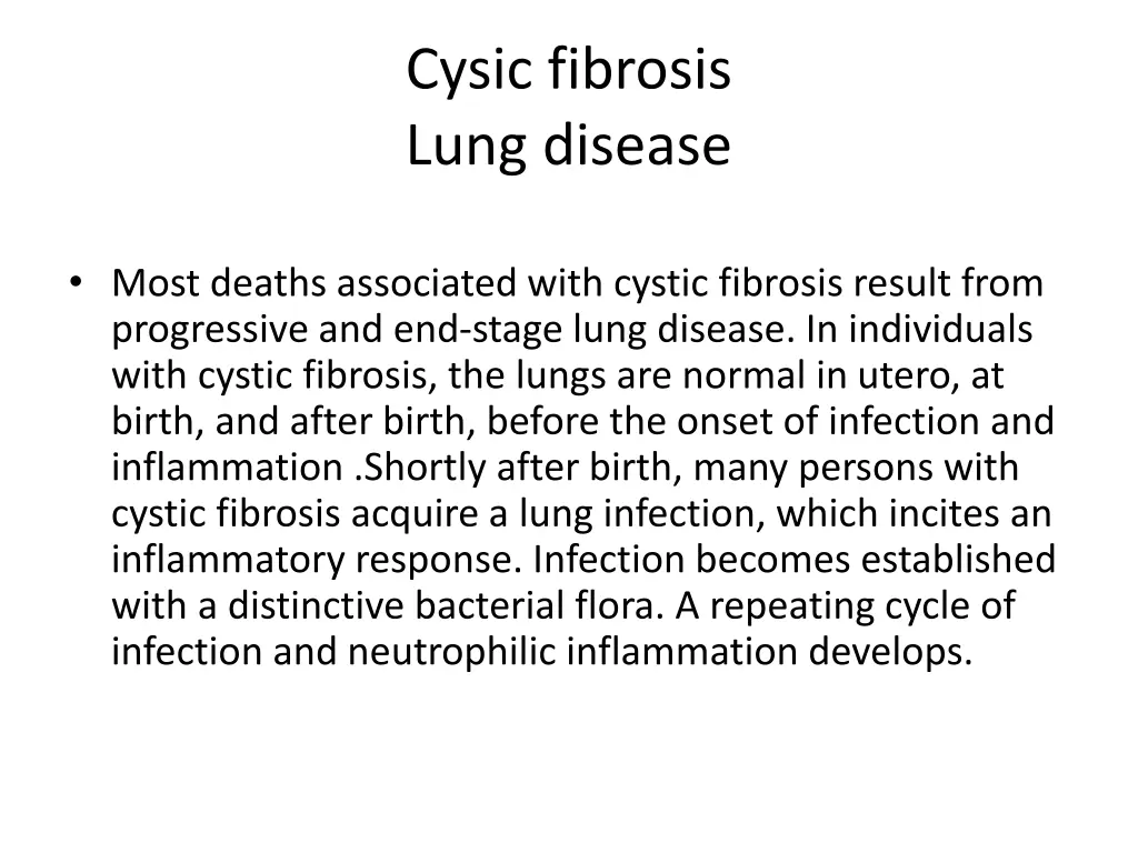 cysic fibrosis lung disease
