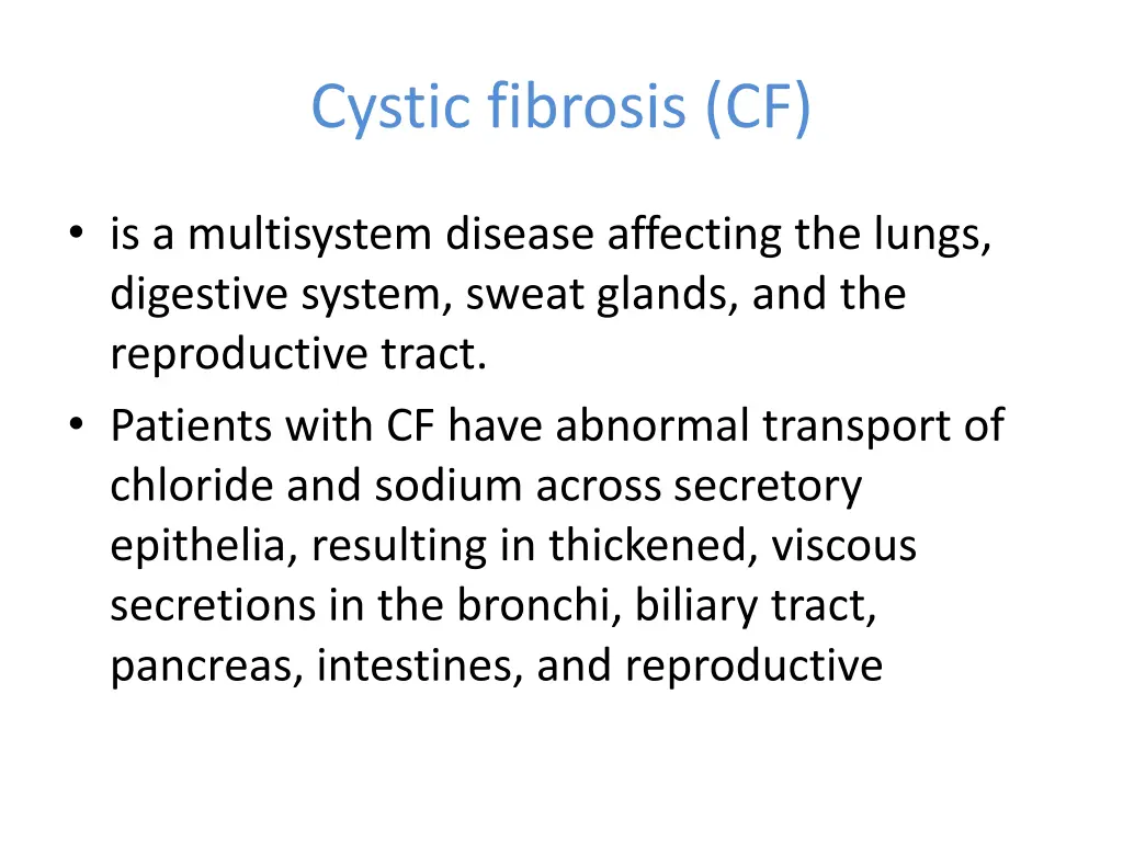 cystic fibrosis cf