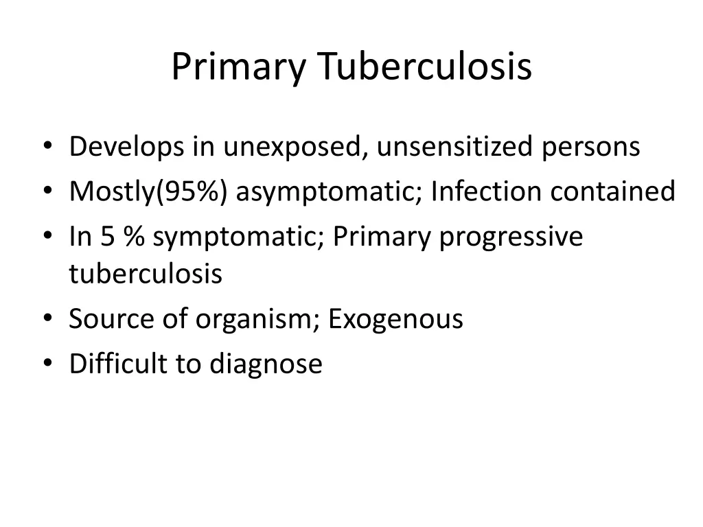 primary tuberculosis