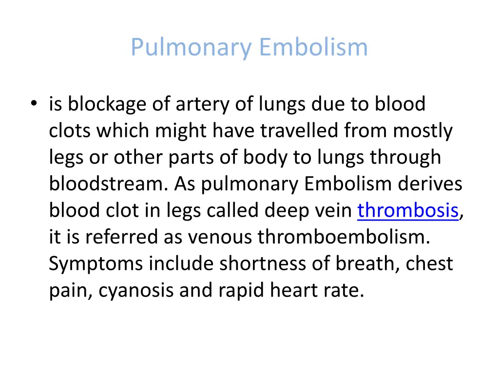 pulmonary embolism