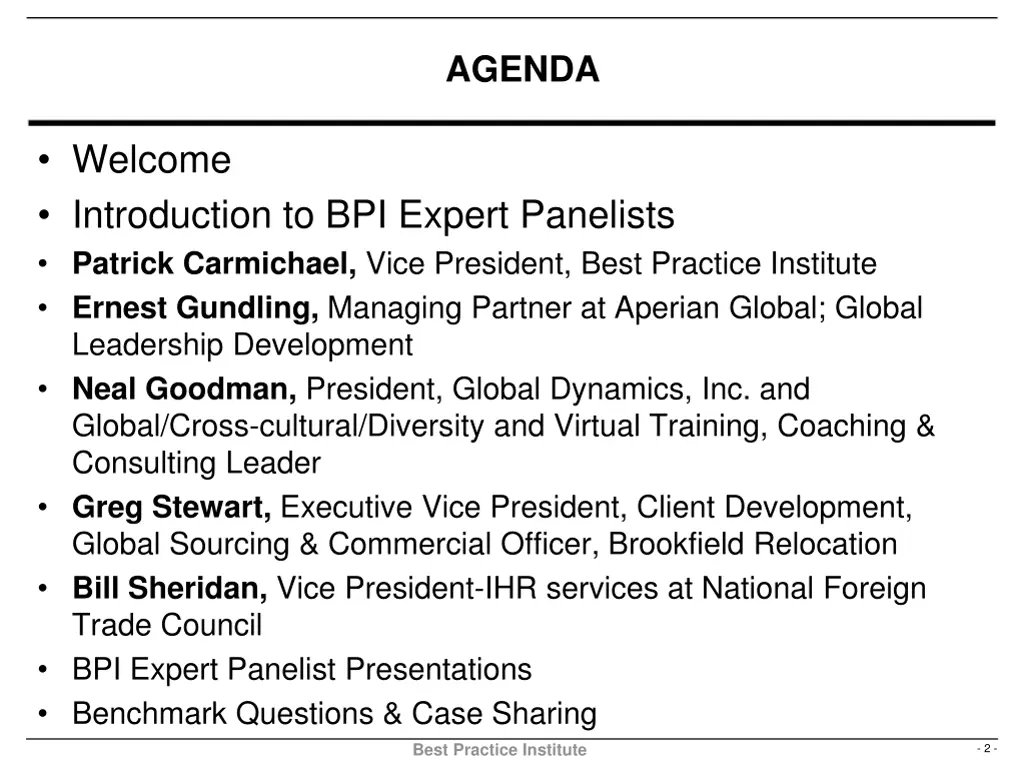 agenda