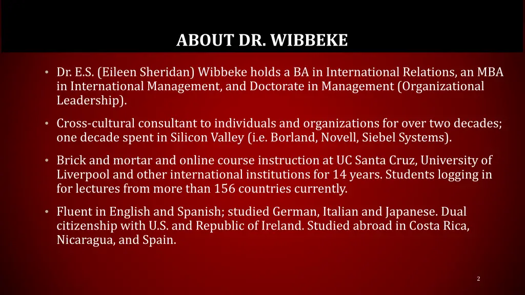 about dr wibbeke