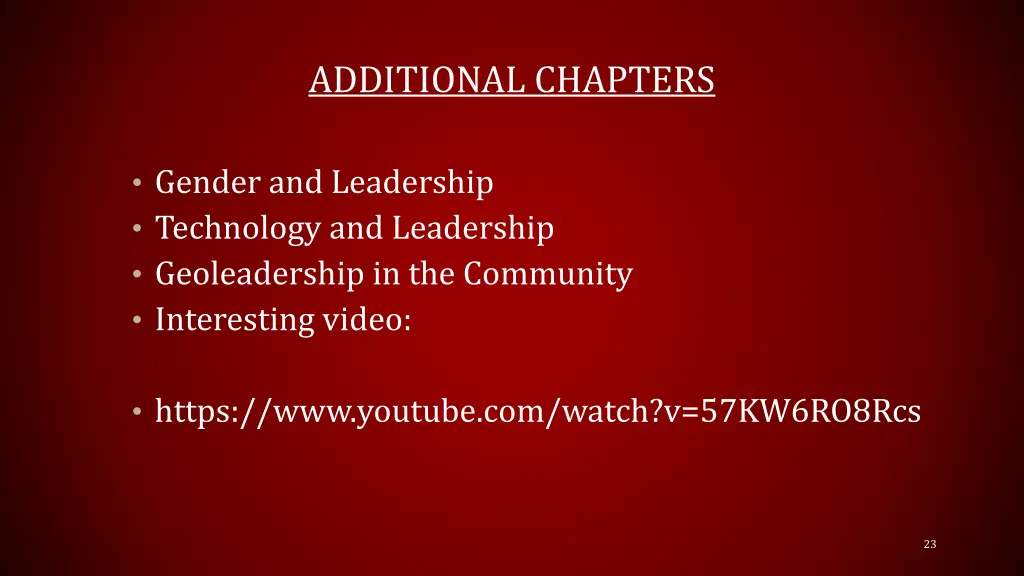 additional chapters