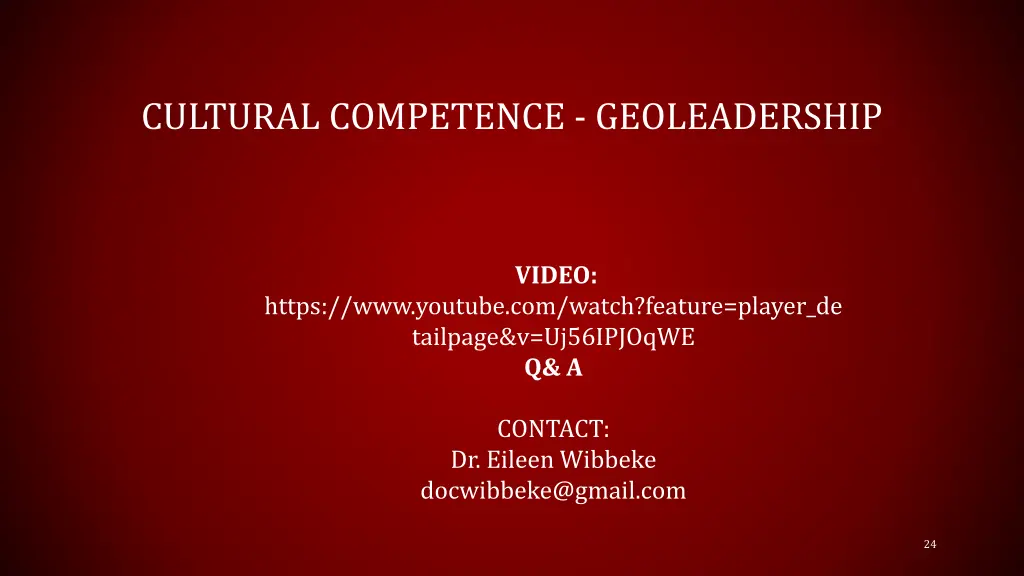 cultural competence geoleadership