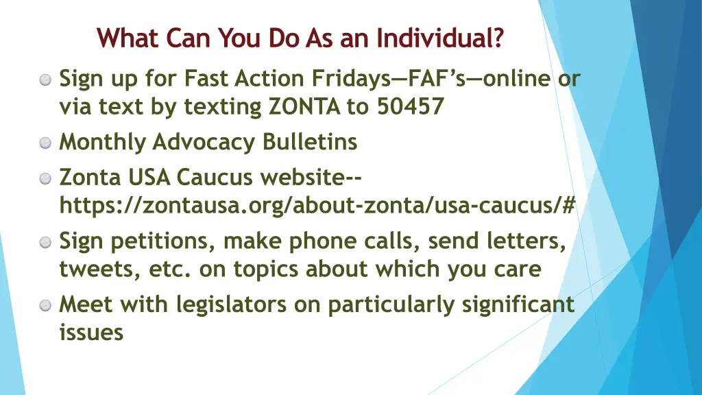 what can you doas an individual sign up for fast