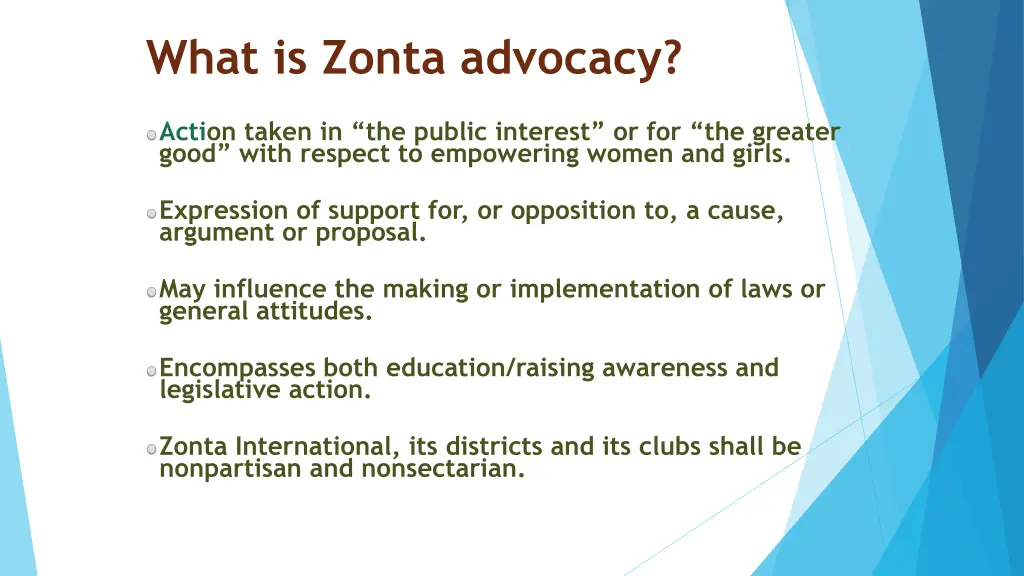 what is zonta advocacy