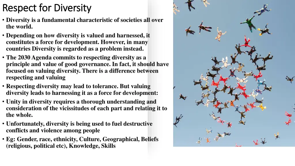 respect for diversity respect for diversity