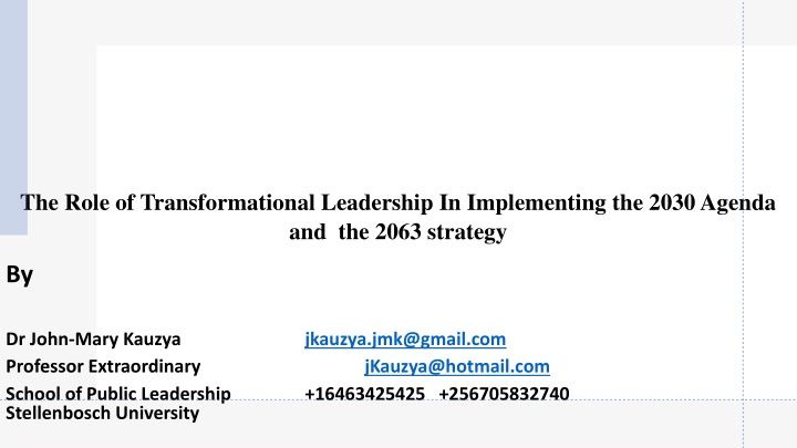 the role of transformational leadership