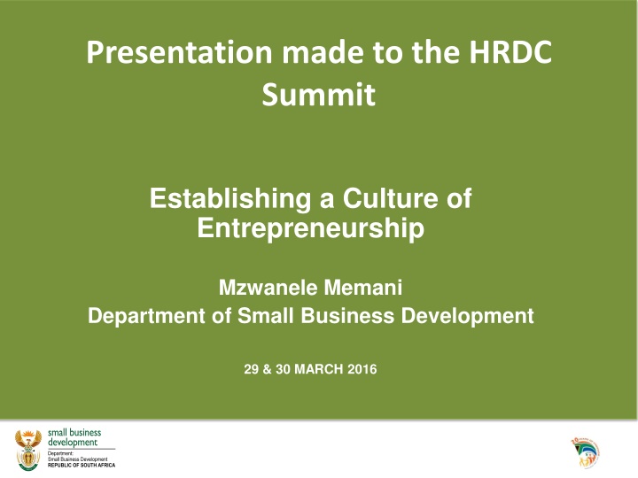 presentation made to the hrdc summit