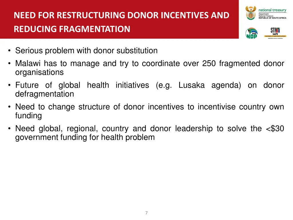 need for restructuring donor incentives