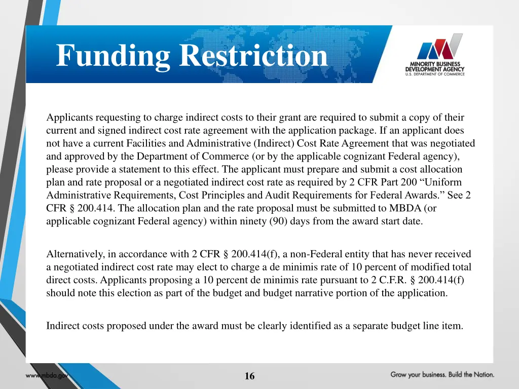 funding restriction